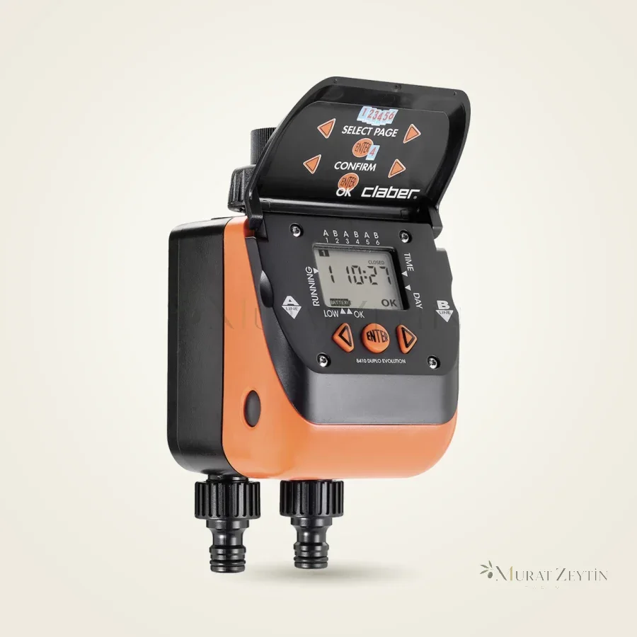 Claber 8410 Aquadue Duplo Evolution Otomatik İki Çıkışlı Sulama Zamanlayıcısı