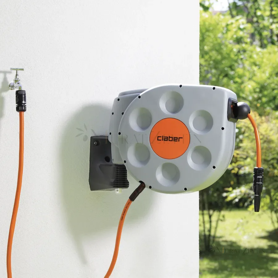 Claber 8696 Rotoroll Evolution Otomatik Sarmalı Kasetli Hortum Makarası 20 m kullanım görseli