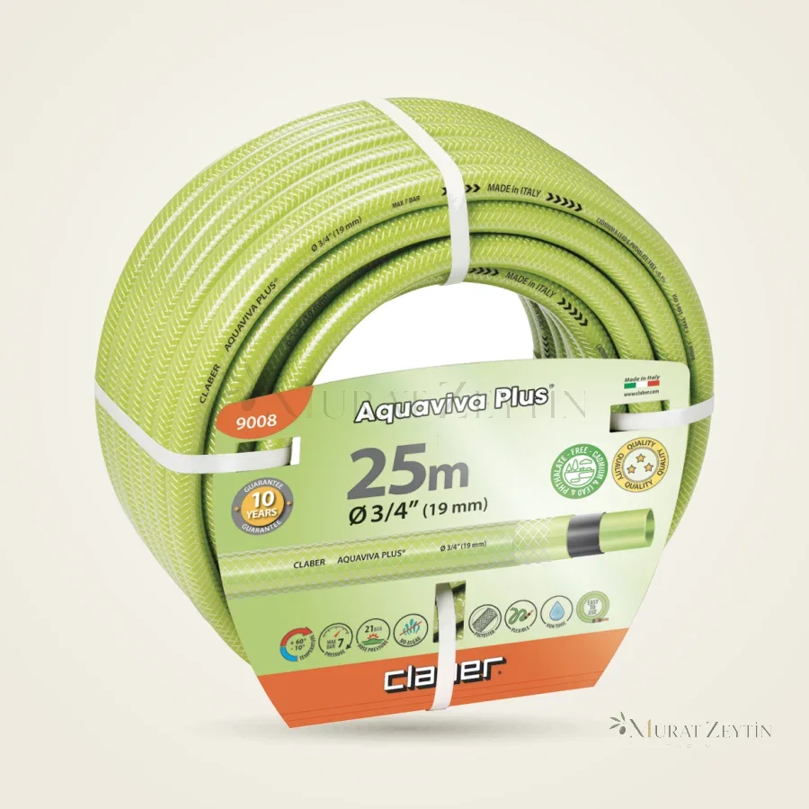 Claber 9008 Aquaviva Plus 3/4" (19-25 mm) Bahçe Hortumu 25 m