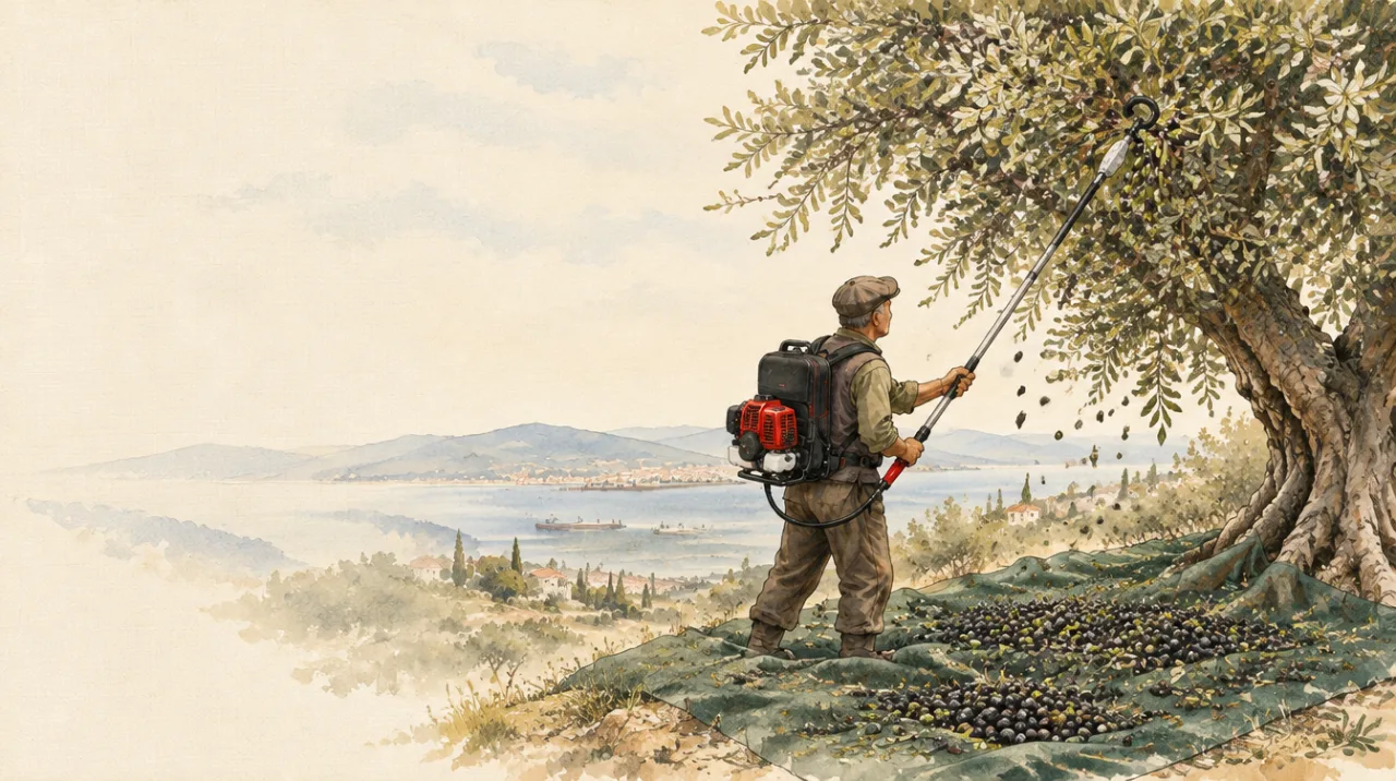 Zeytin silkeleme makinesiyle hasat
