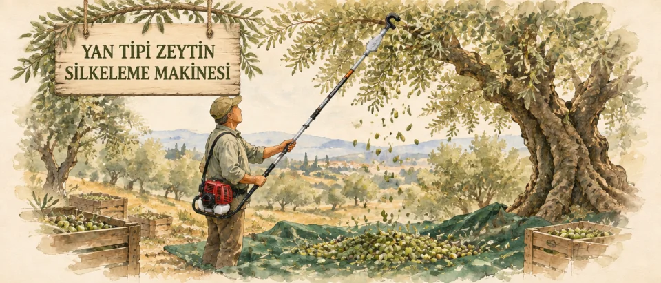 Yan Tipi Zeytin Silkeleme Makinesi
