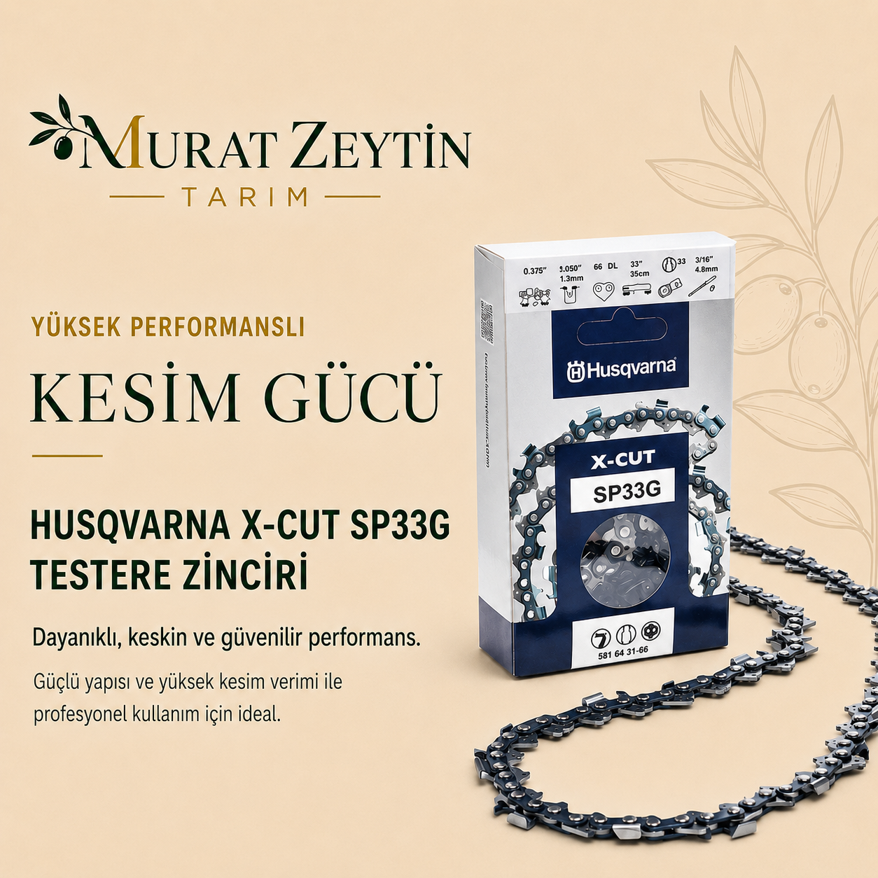 Husqvarna 36 Diş 3/25 Tam Köşe 1.3MM