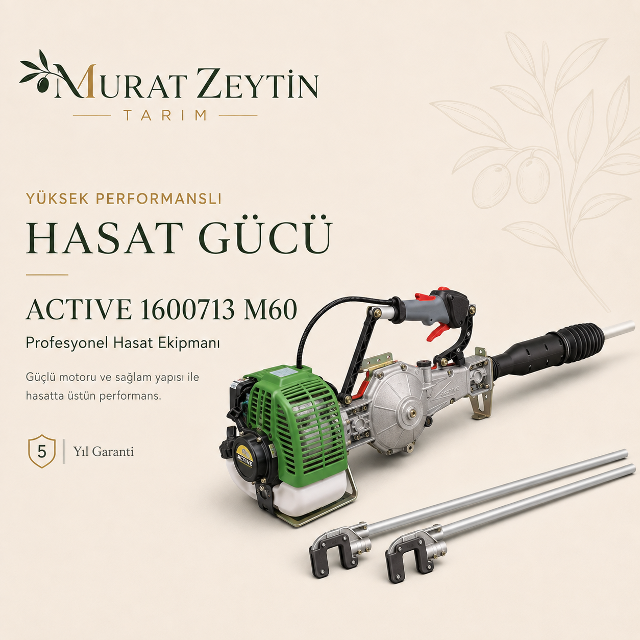 ACTIVE 1600703 M60 Dar Kancalı Zeytin Hasat Makinesi