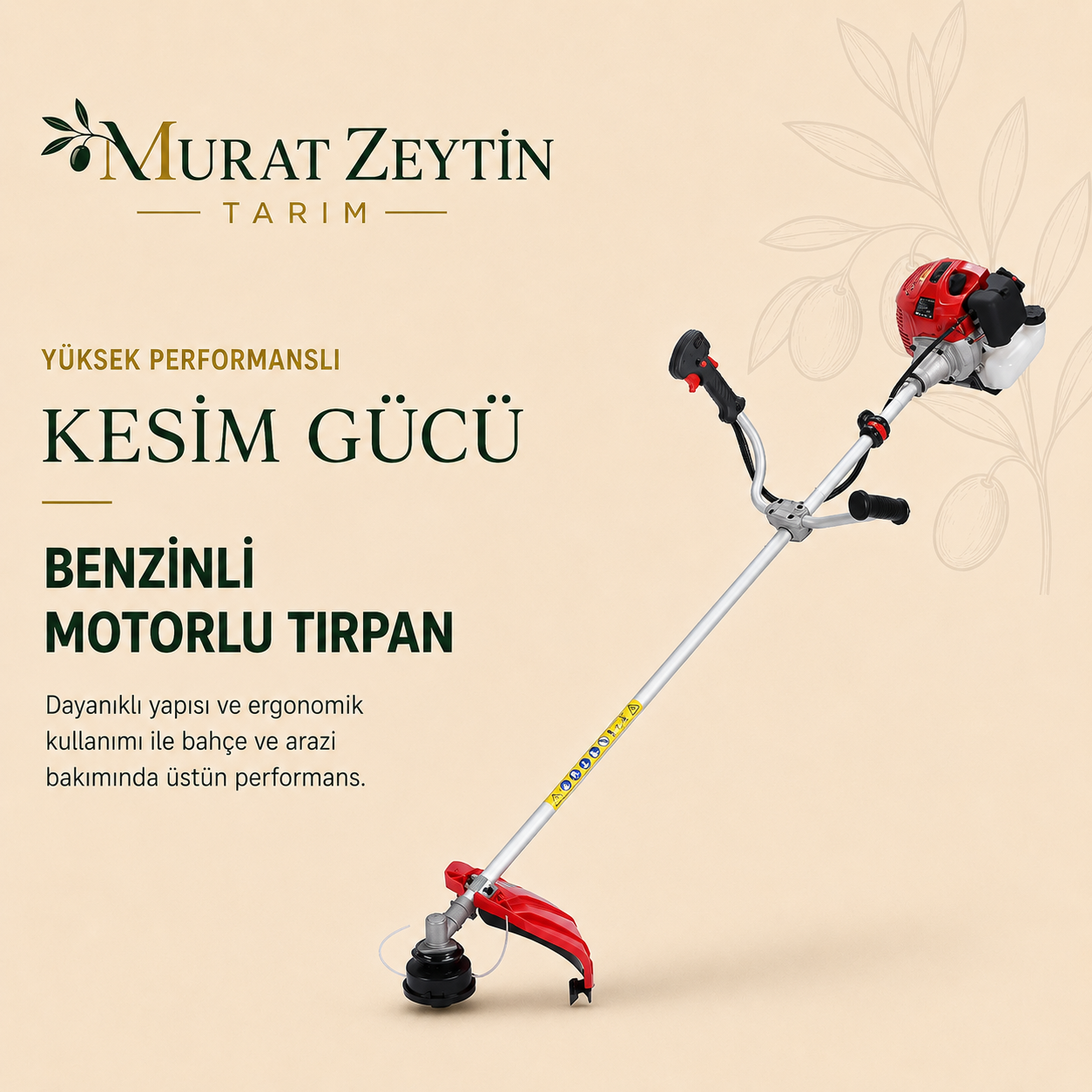 TEAMMAX TMBC520-4 MOTORLU YAN TİP TIRPAN