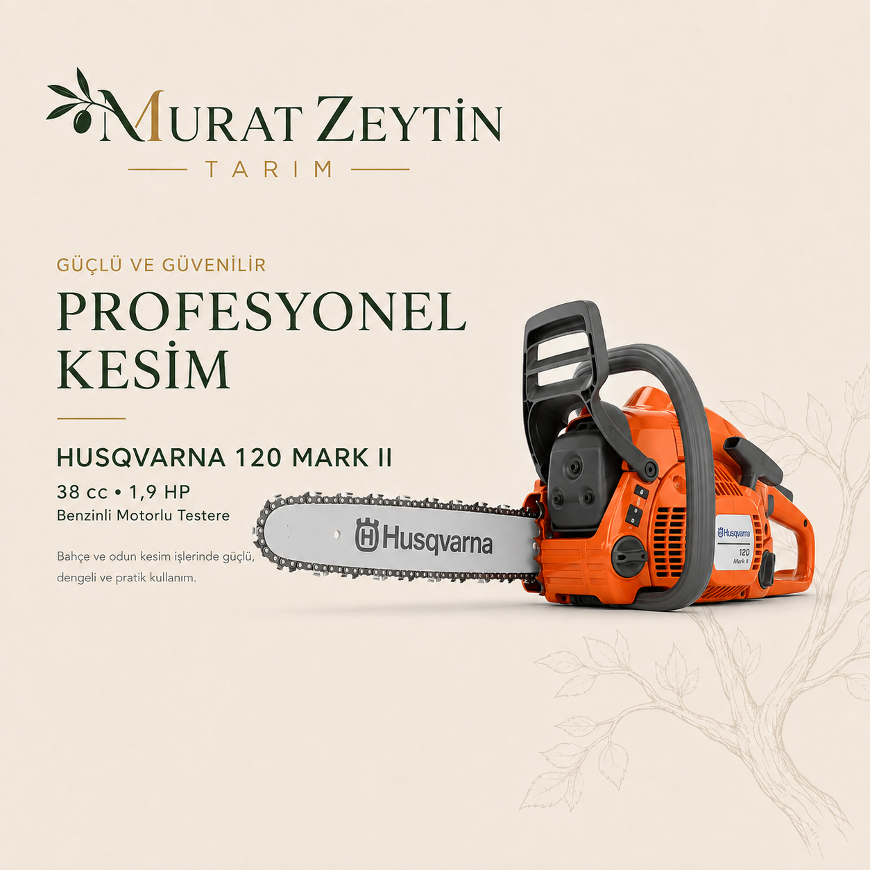 Husqvarna 120 Mark II 38 cc 1,9 HP Benzinli Motorlu Testere