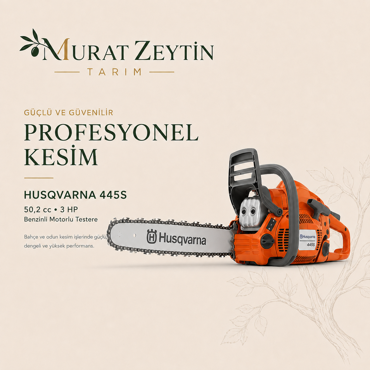 Husqvarna 445S 50,2 cc 3 HP Benzinli Motorlu Testere