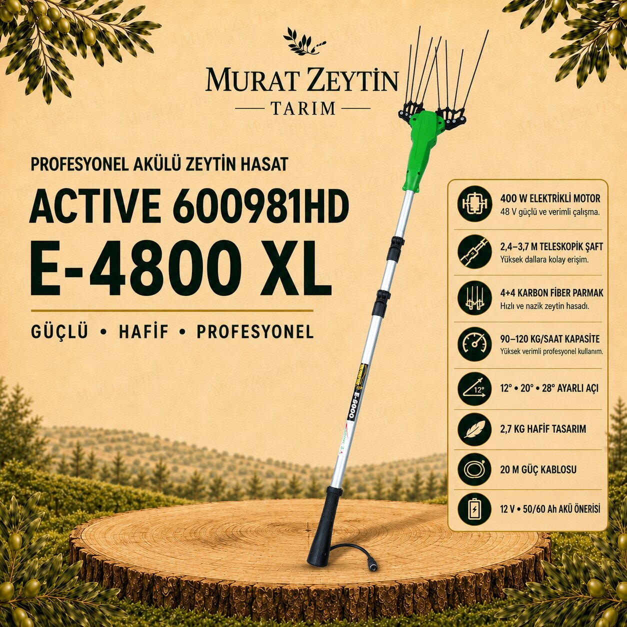ACTIVE 600981HD E-4800HD XL Zeytin Hasat Makinesi