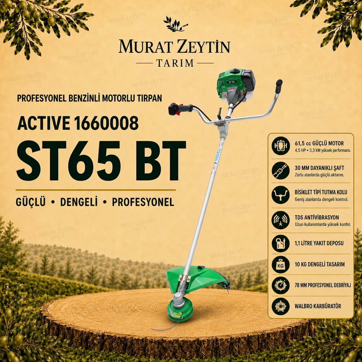 ACTIVE 1252002 – ST 25 B Motorlu Yan Tip Tırpan