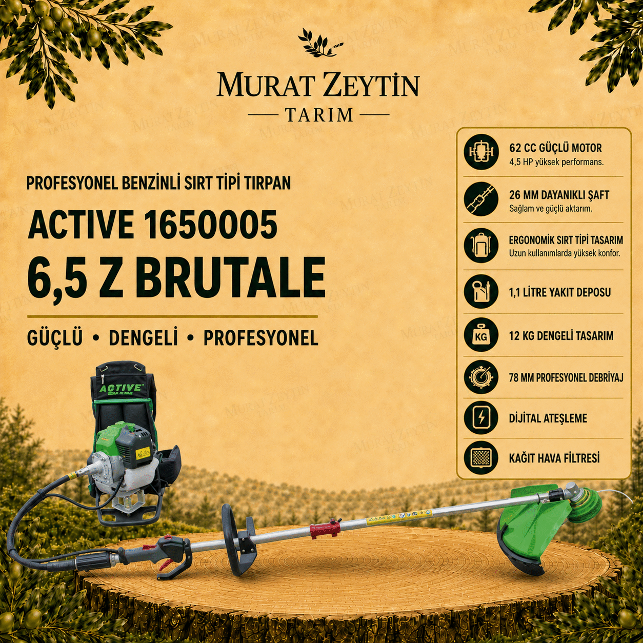 Active 6.5 Z Brutale Sırt Tipi Motorlu Tırpan