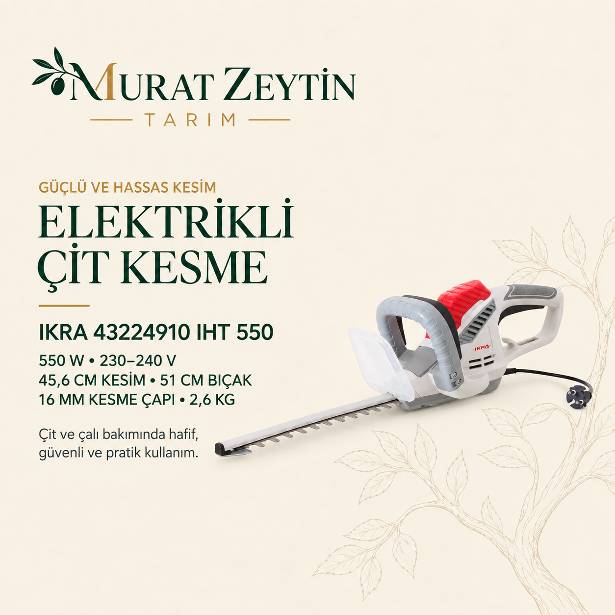 IKRA 43224910 IHT 550 MOTORLU ÇİT KESME MAKİNESI