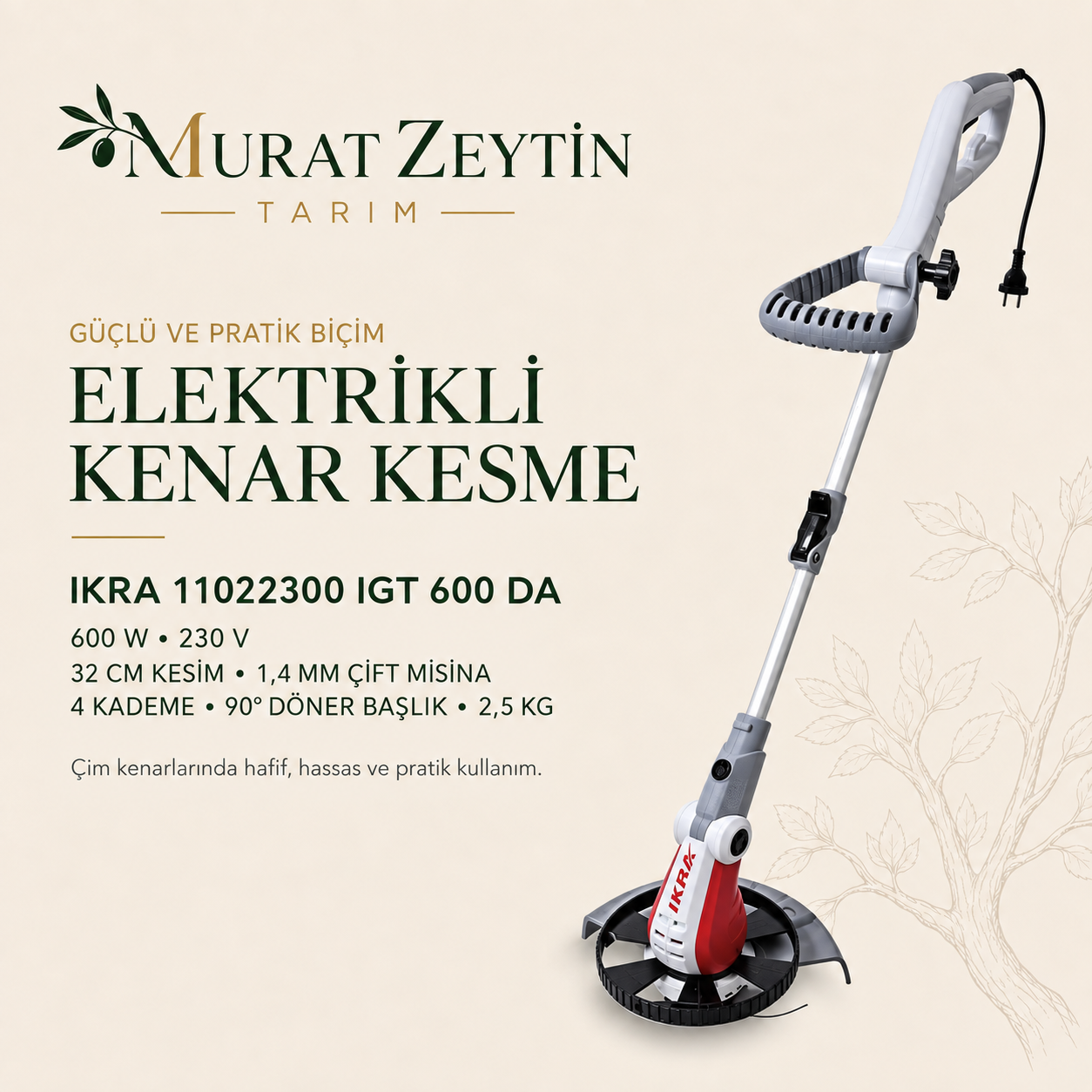IKRA IGT 600 Elektrikli Çim Kenar Kesme Makinesi