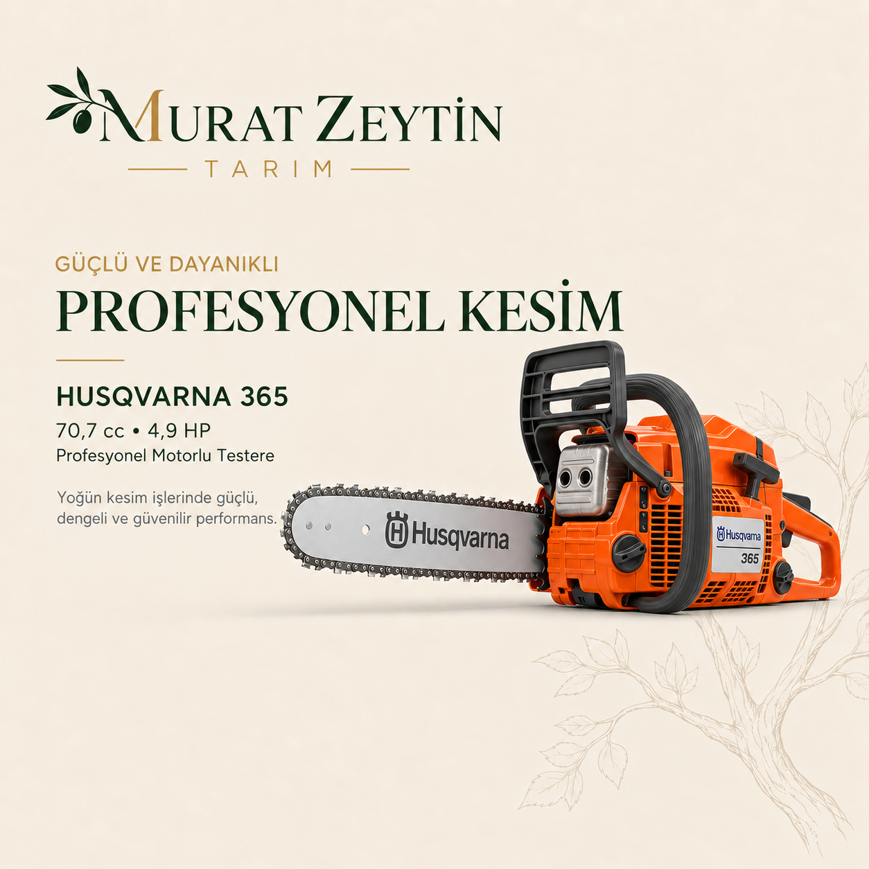 Husqvarna 365 Motorlu Testere | 70,7 cc Profesyonel Testere