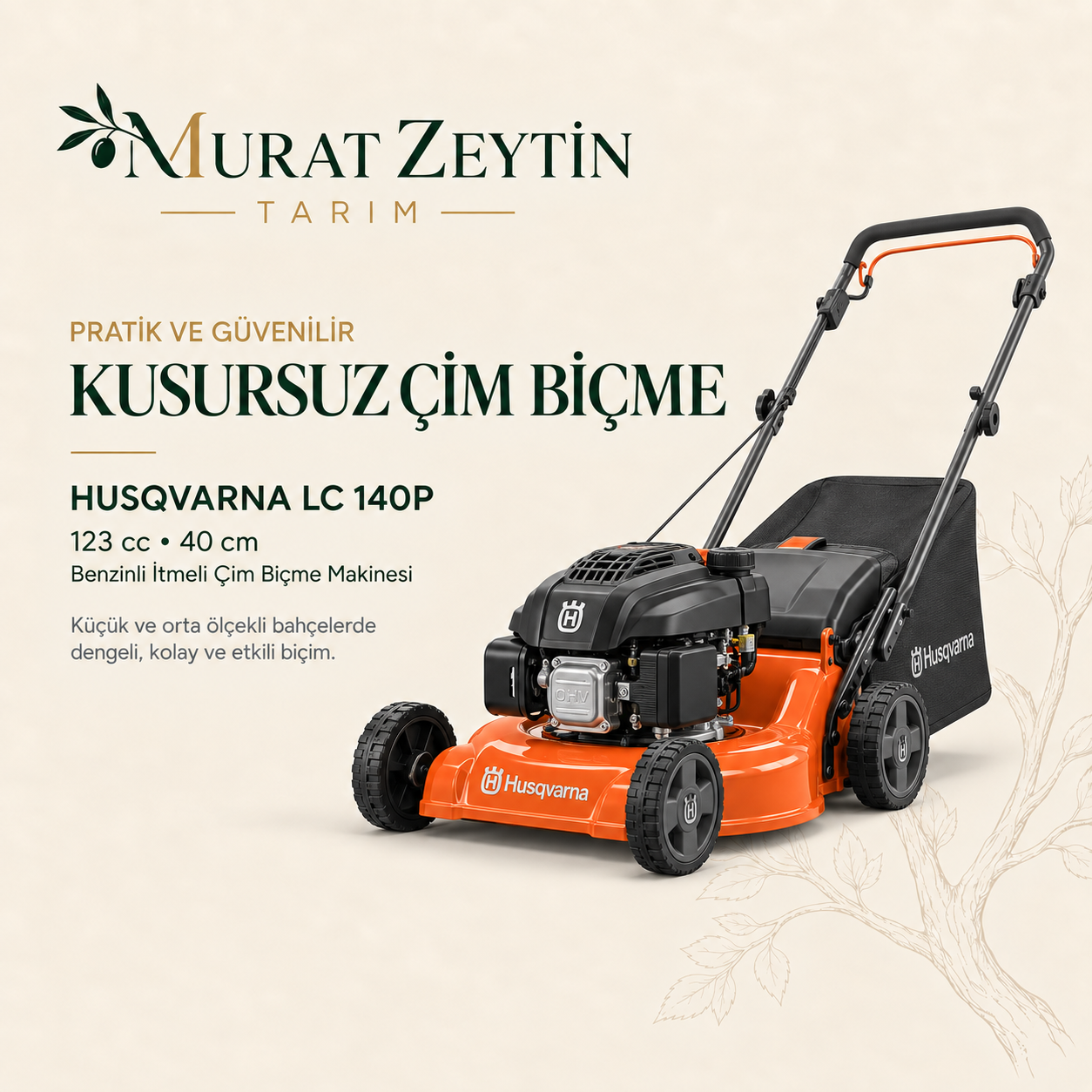 Husqvarna LC 140P Benzinli İtmeli Çim Biçme Makinesi