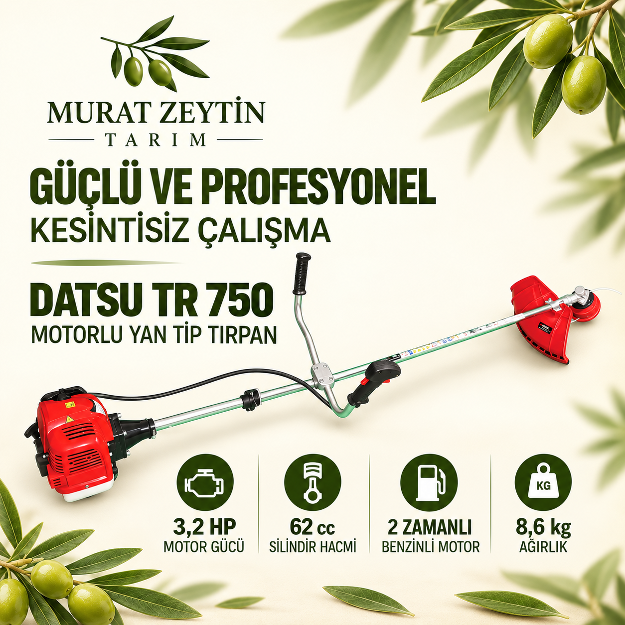 Datsu TR 750 Motorlu Yan Tırpan