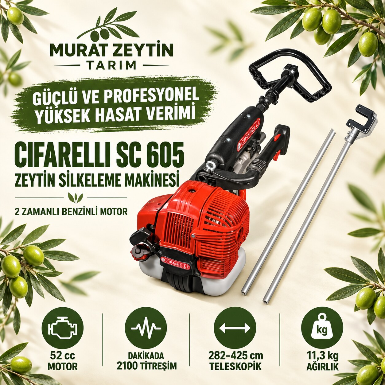 Cifarelli SC 605 Profesyonel Zeytin Silkeleme Makinesi