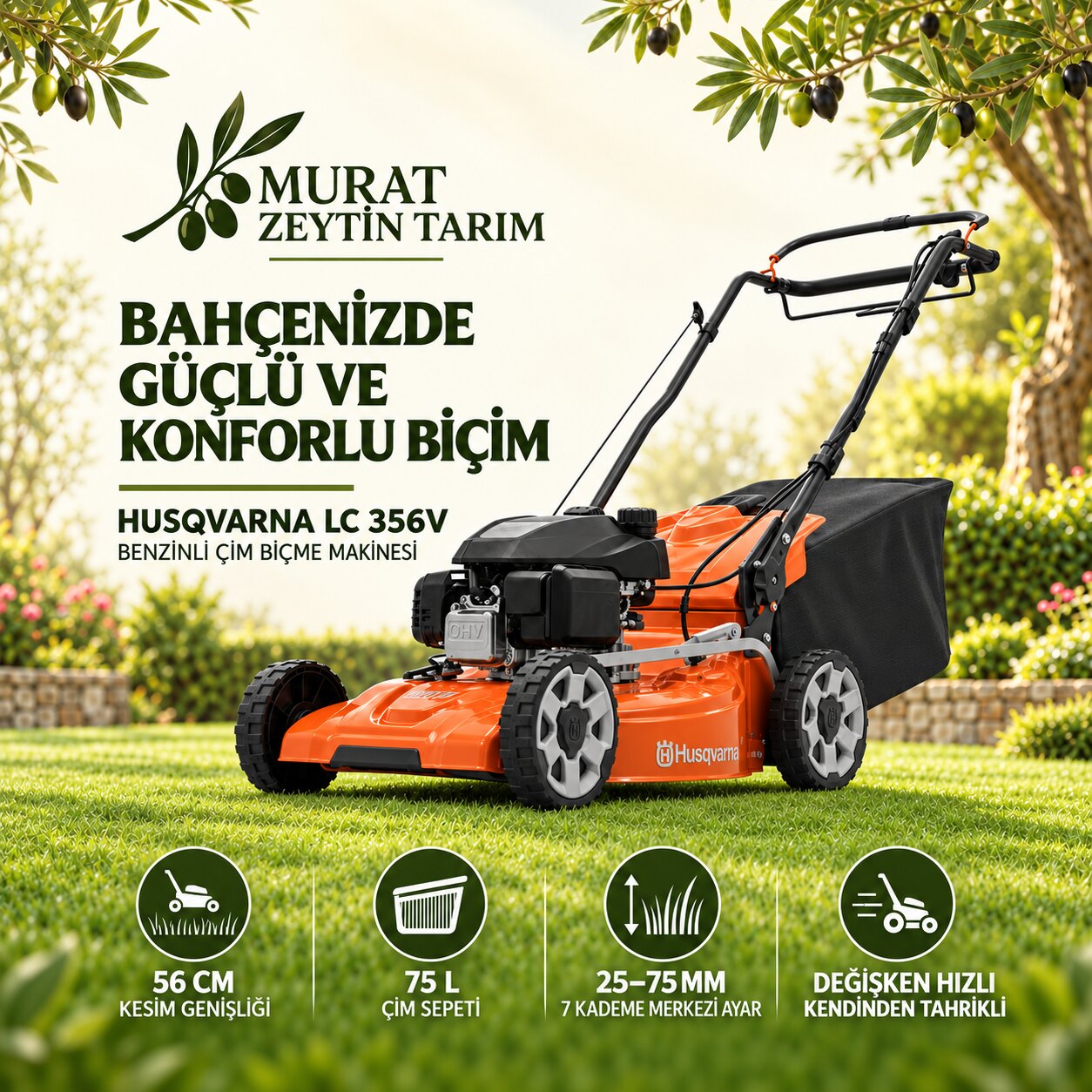 Husqvarna LC 356V Benzinli Çim Biçme Makinası