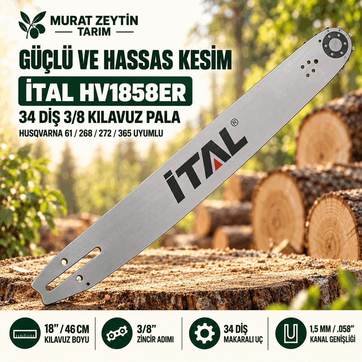 ITAL KILAVUZ 34 DİŞ 3/8 HUSQ 61/268/365/572/ CAS/SHIN
