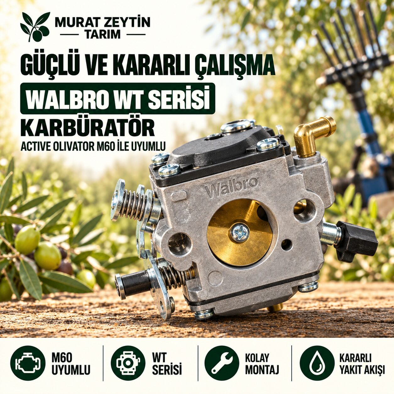 Walbro WT Karbüratör M60 Zeytin Sİlkeleme Makinası Uyumlu